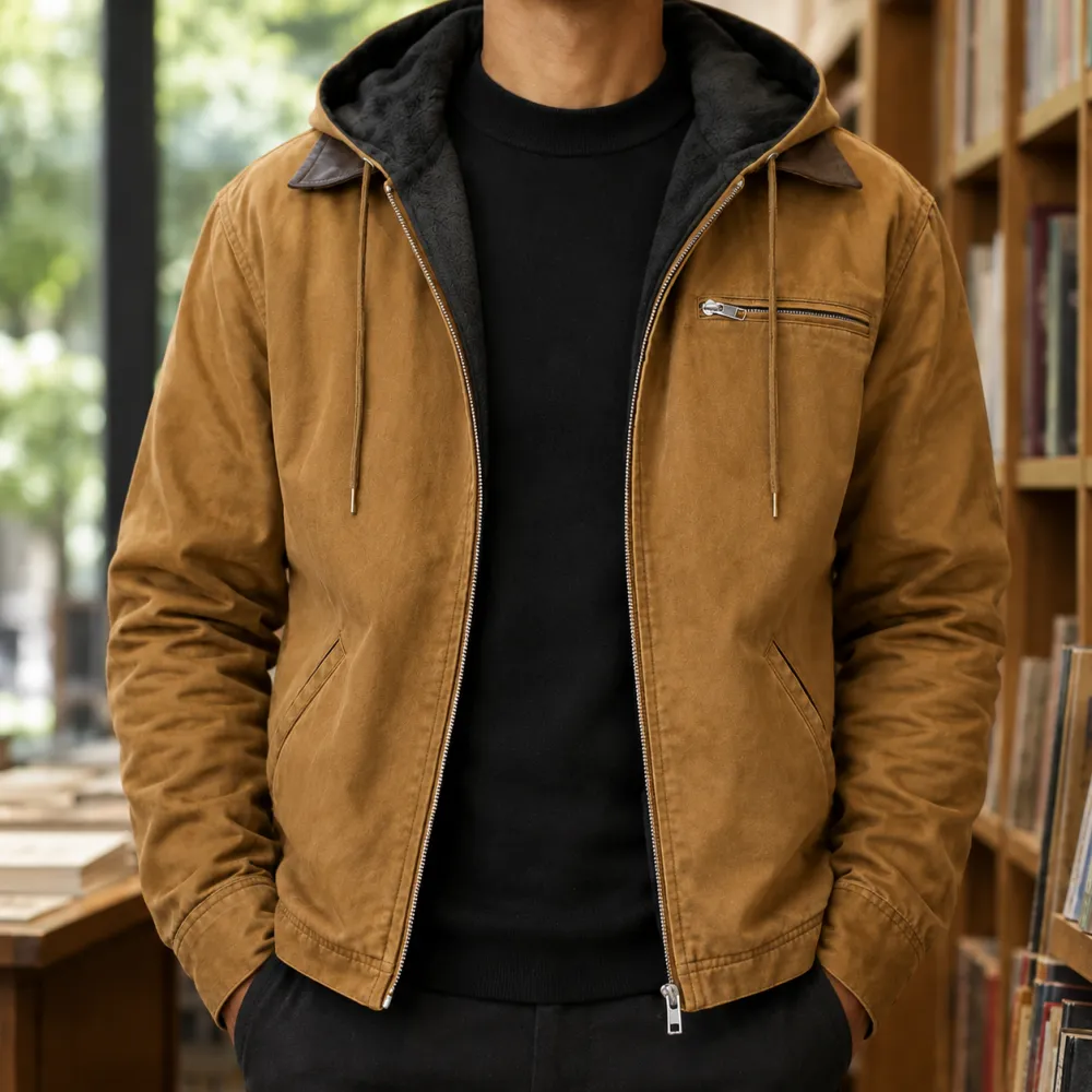 Fleece-Lined Hooded Jacket