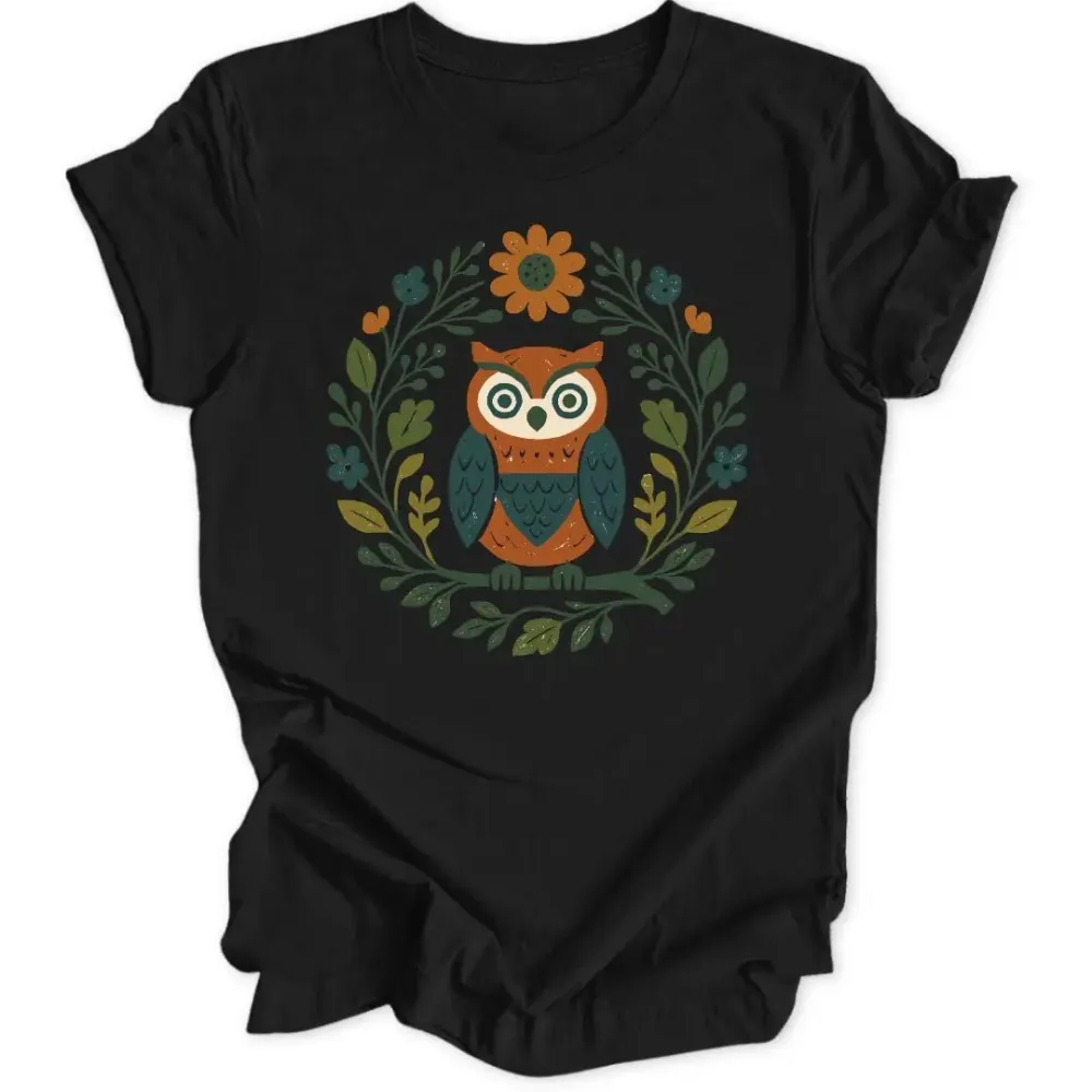 Owl wreath unisex T-shirt