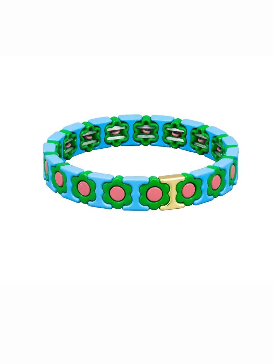 Daisy Enamel Tile Bracelet