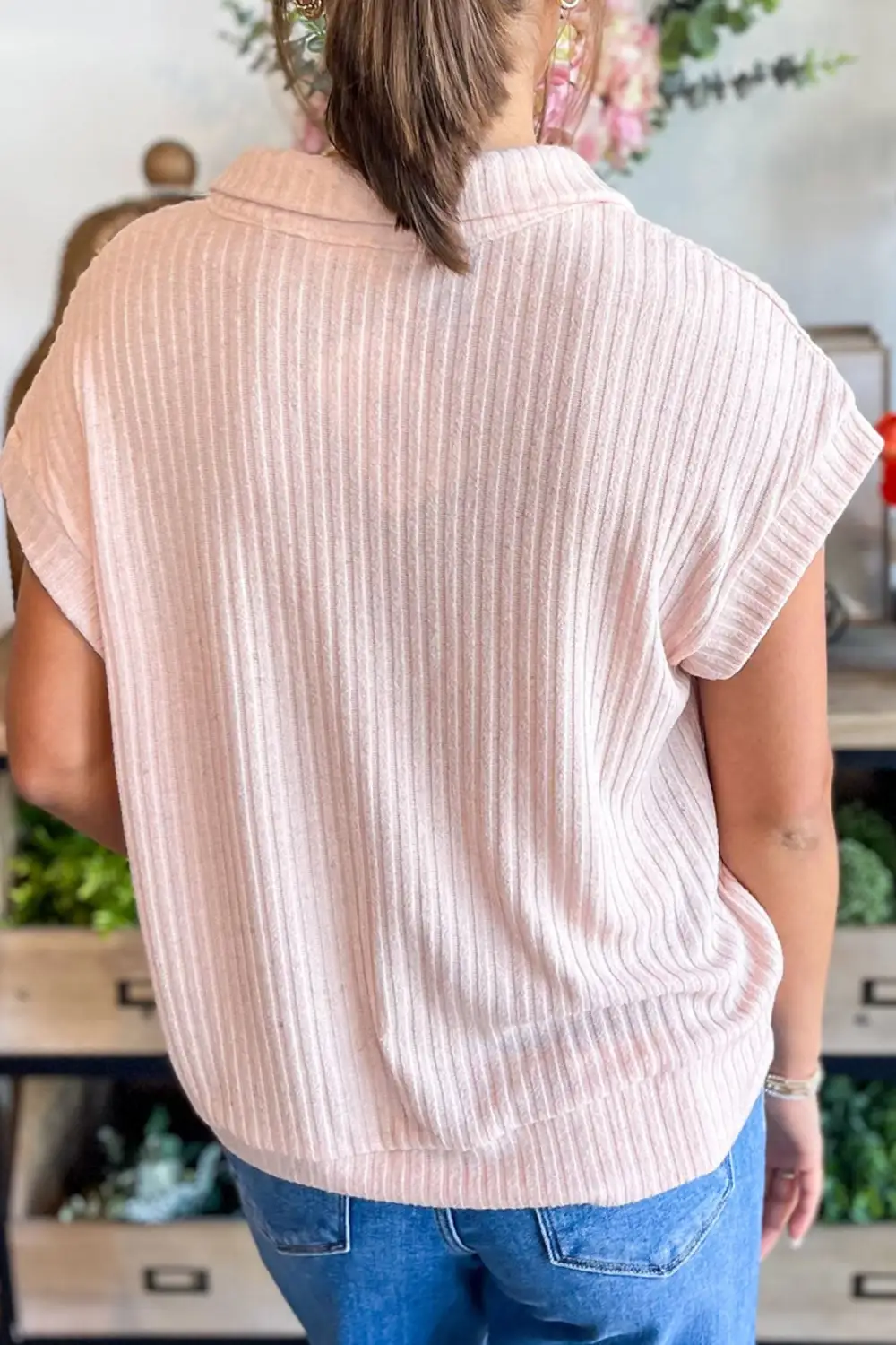 Collared Neck Ribbed Tee