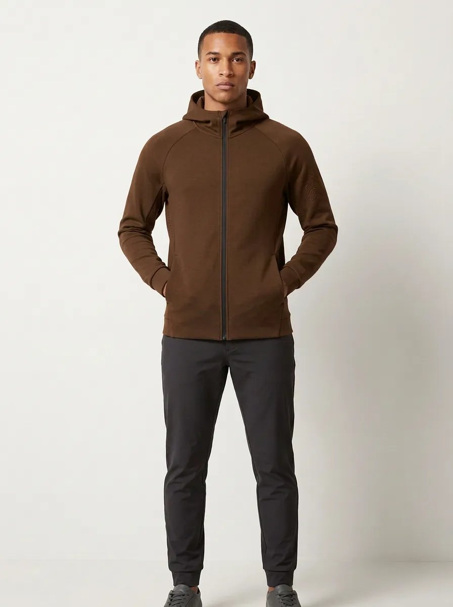Men's Embossed Sleeve Graphic Raglan Full-Zip Hoodie