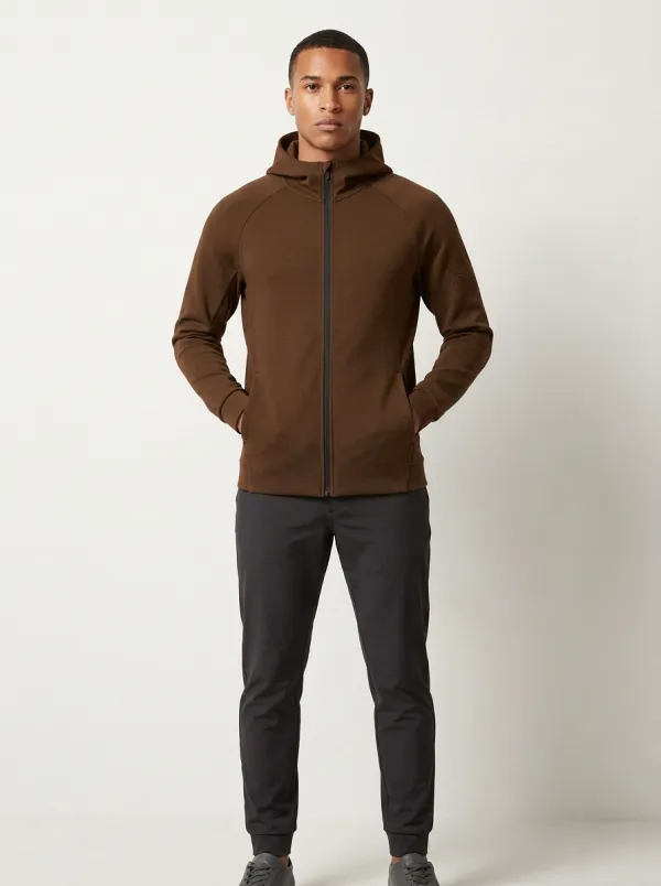 Men's Embossed Sleeve Graphic Raglan Full-Zip Hoodie