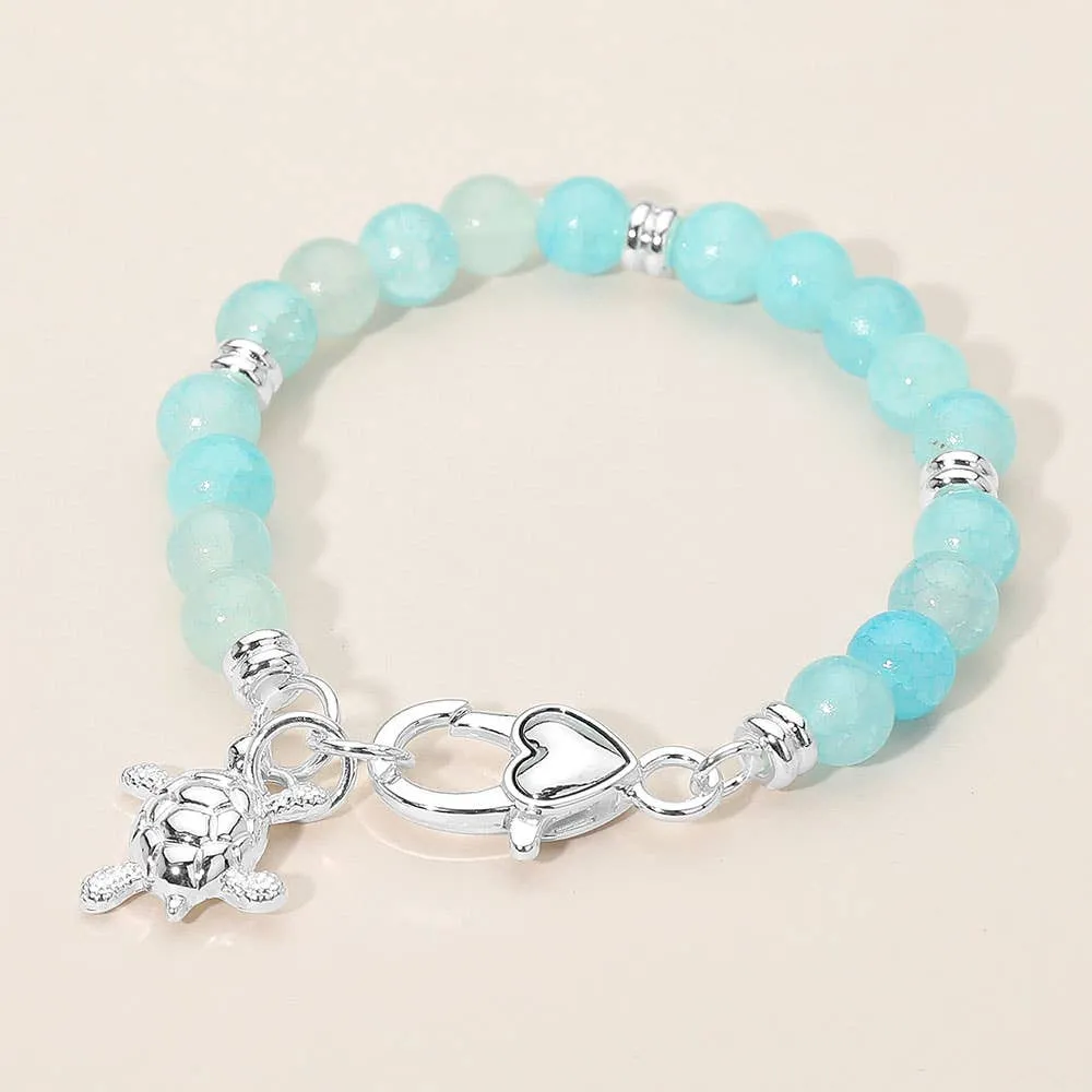 Beaded Charm Stretch Bracelet Set