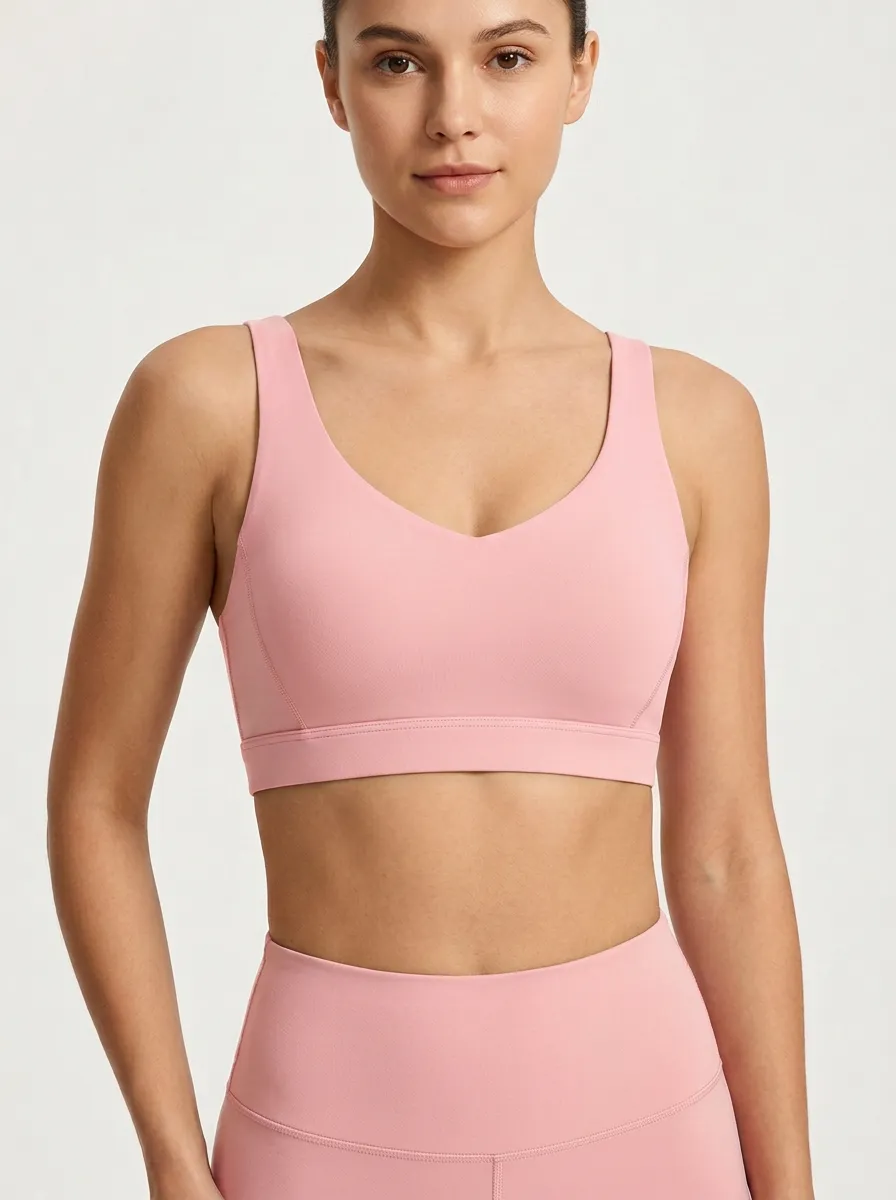 Women's V-Neck Wide-Strap Sports Bra