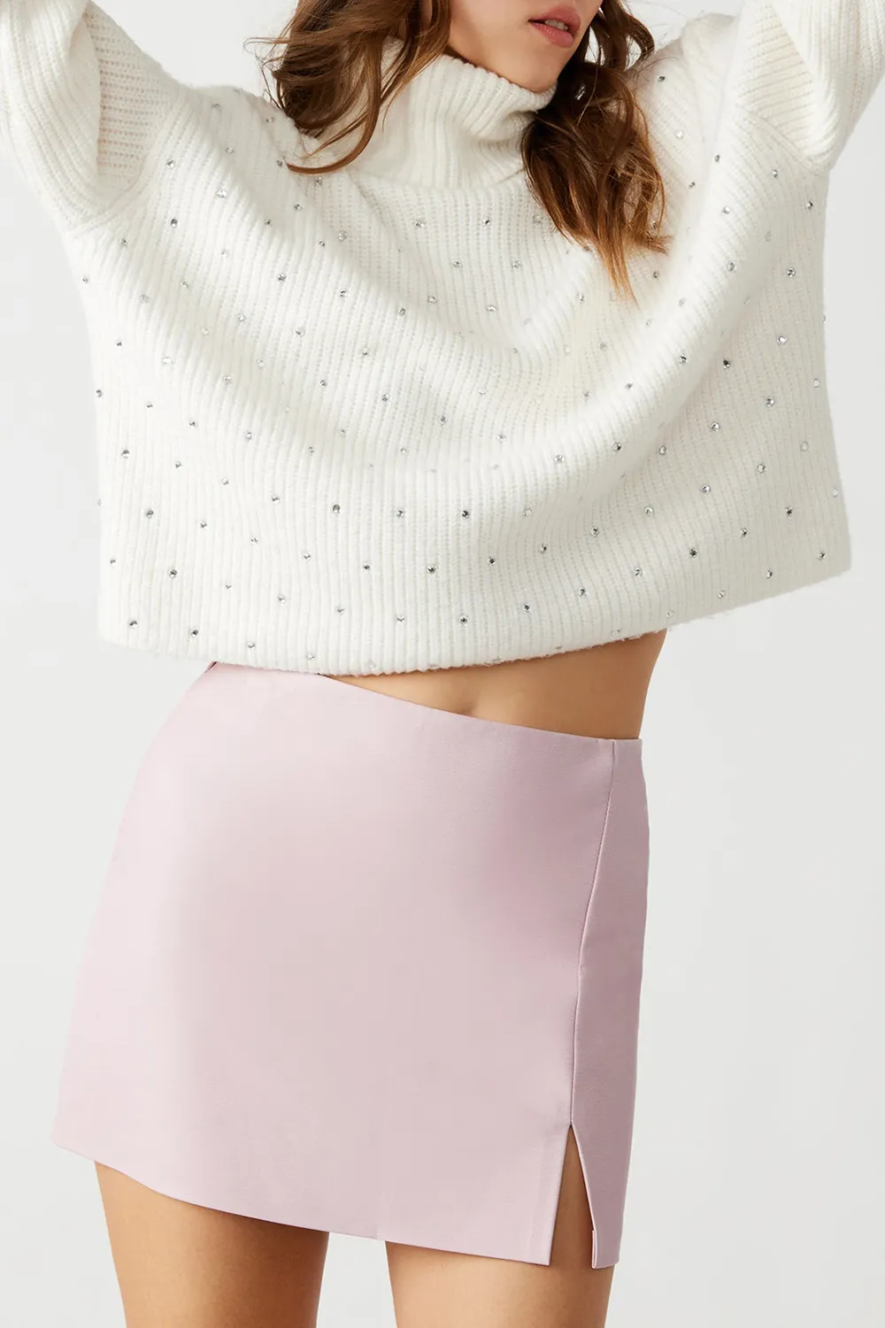 MINI SKIRT SILVER