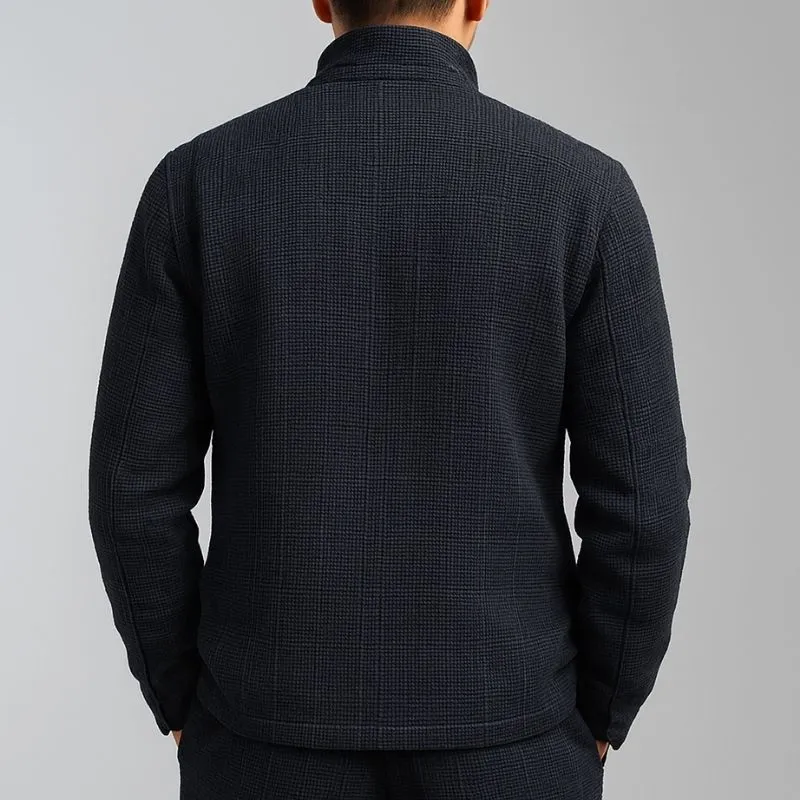 Band Collar Utility Textured Jacket
