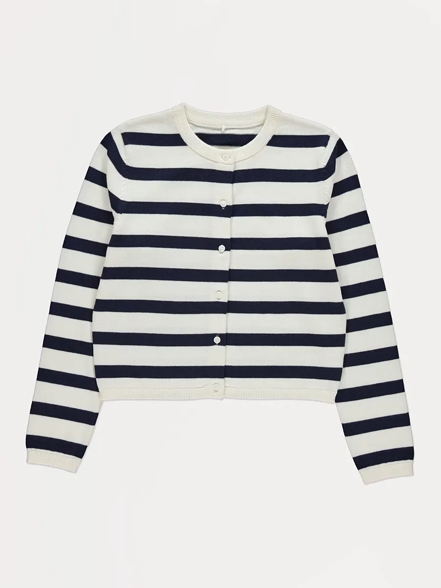 Cream Striped Cardigan