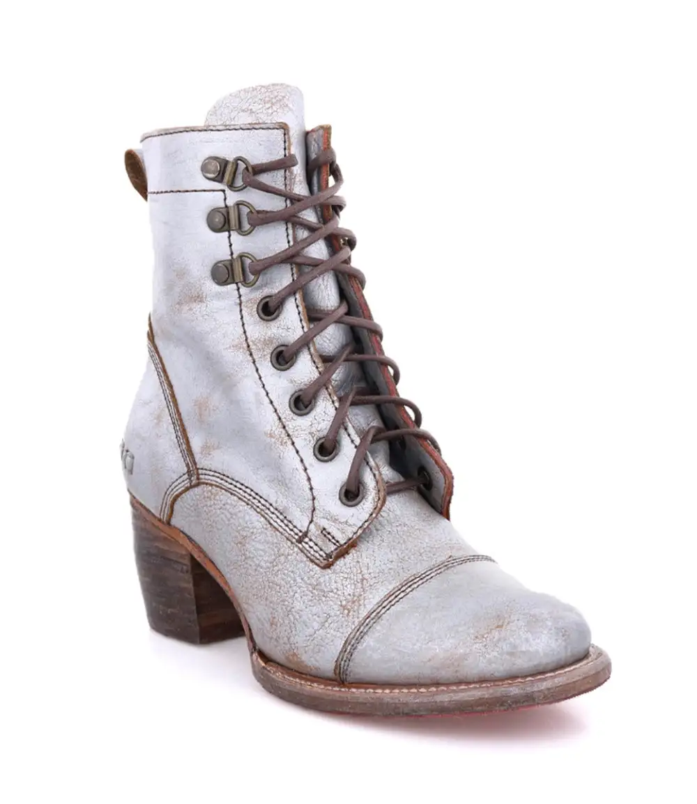 Cap-Toe Side-Zip Lace-Up Boots