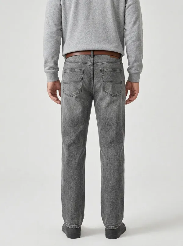 Men's Geometric A3 Logo Printed Straight Leg Jeans