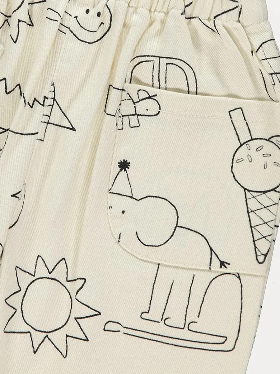Neutral Line Sketch Woven Oversized Trousers