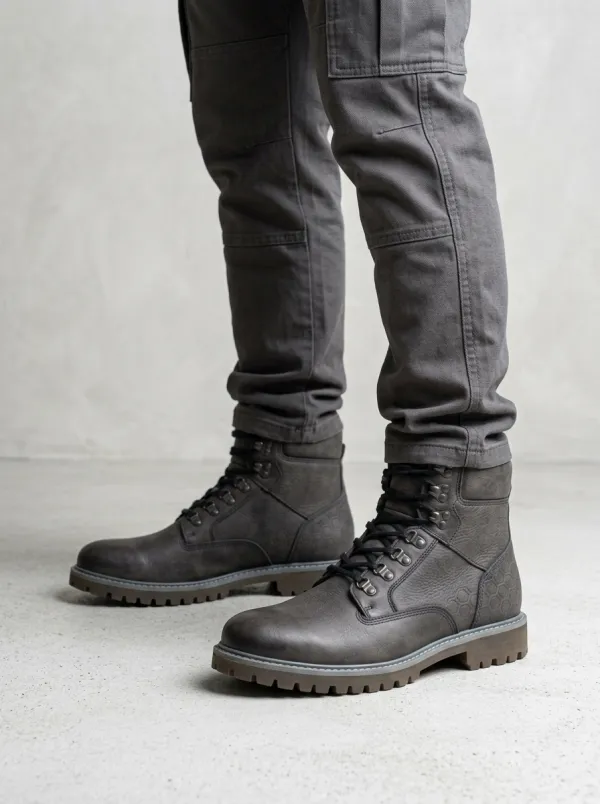 Unisex Honeycomb Pattern Print Work Boots