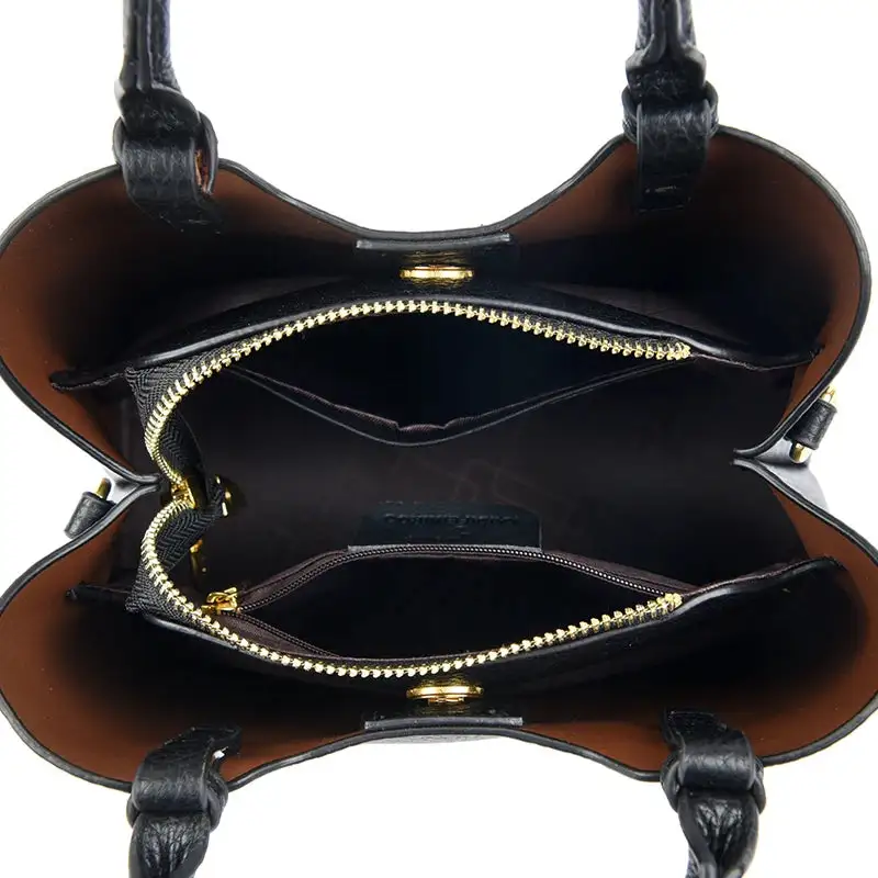 Elegant Textured Leather Top Handle Tote