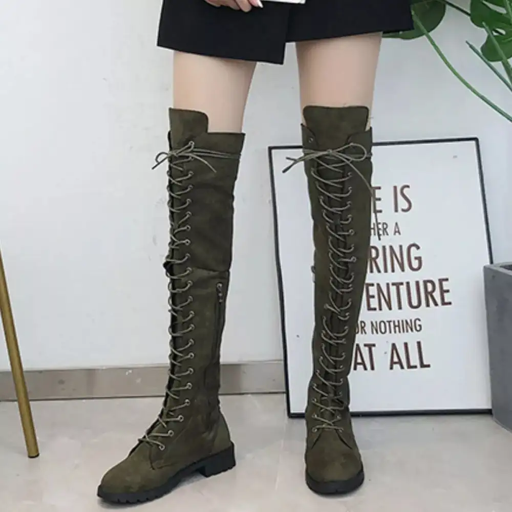 Lace Up Over the Knee Boots