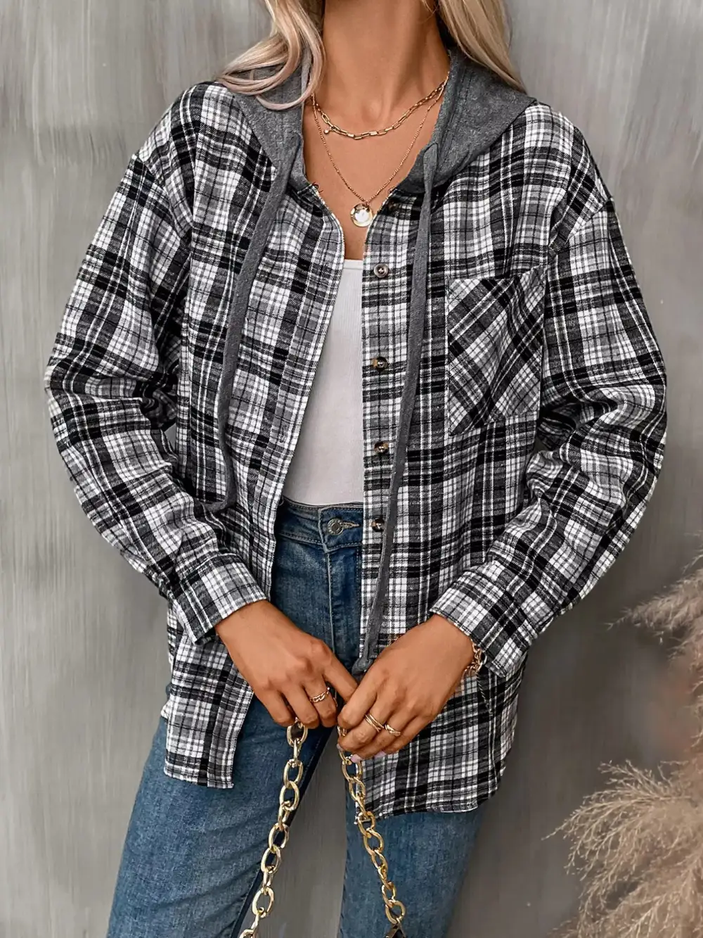 Button-up Plaid Shirt