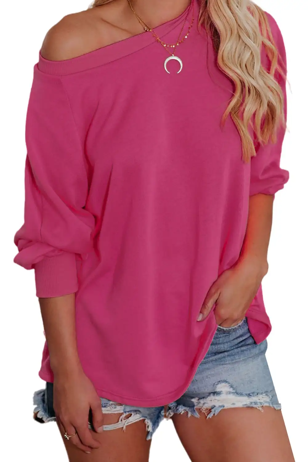 Plain Relaxed Fit Crew Neck Sweatshirt
