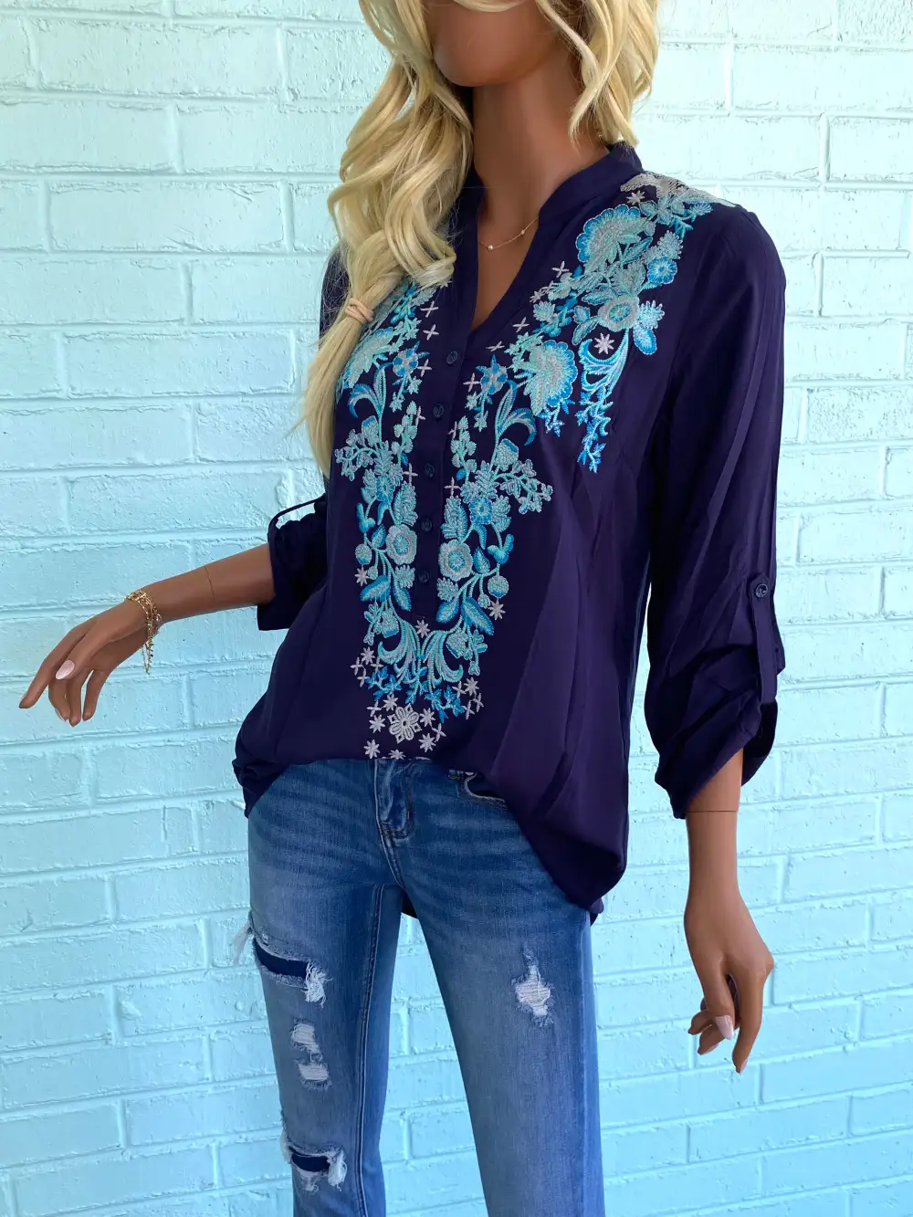 Beaded Detail Tunic Top