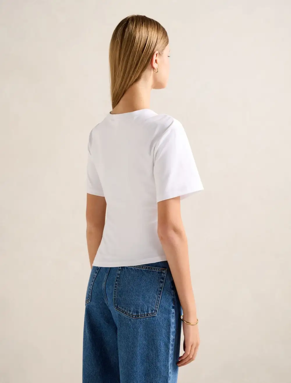 White Boxy Fit Short Sleeve Crew Neck T-Shirt