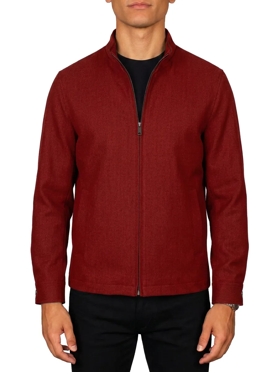 Men's Minimalist Solid Grey Zip-up Casual Jacket