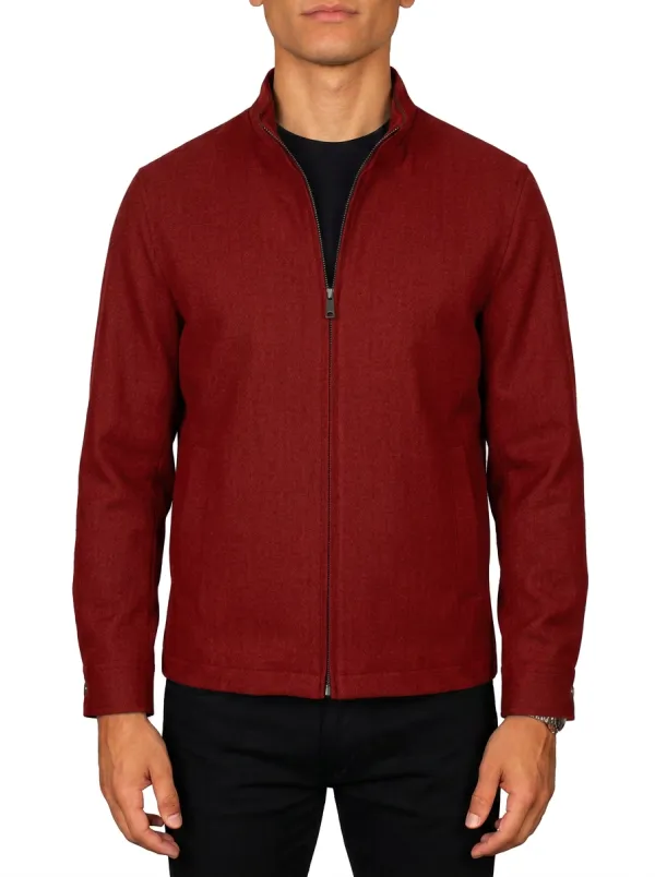 Men's Minimalist Solid Grey Zip-up Casual Jacket