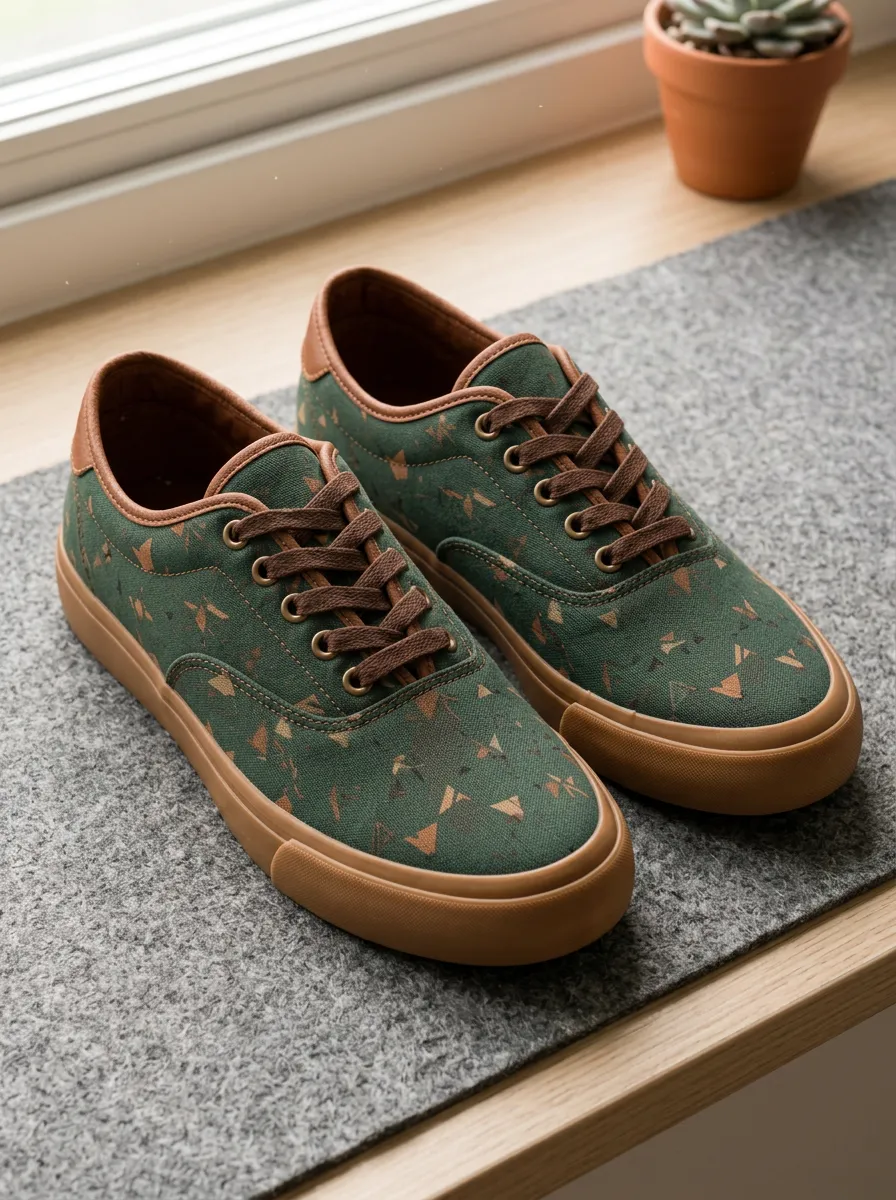 Men's Modern Geometric Triangle Pattern Patterned Canvas Shoes