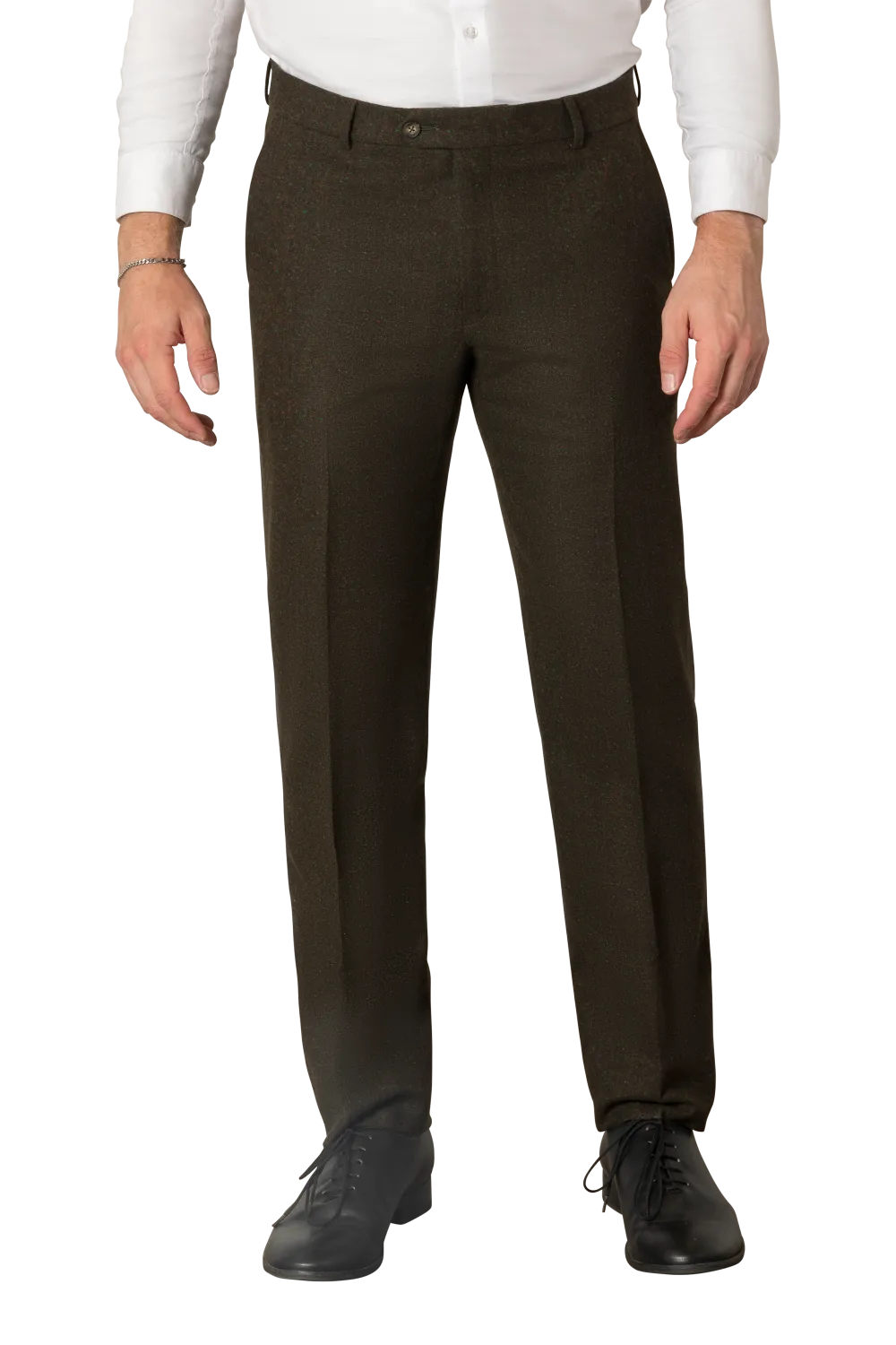 Tailored Flat Front Regular Rise Traditional Fit Trousers