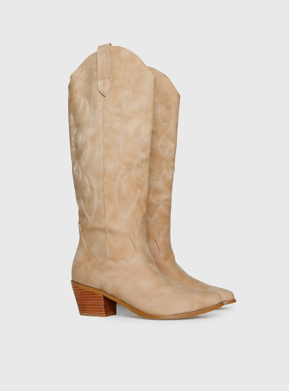 Soft Finish Stacked Heel Boots