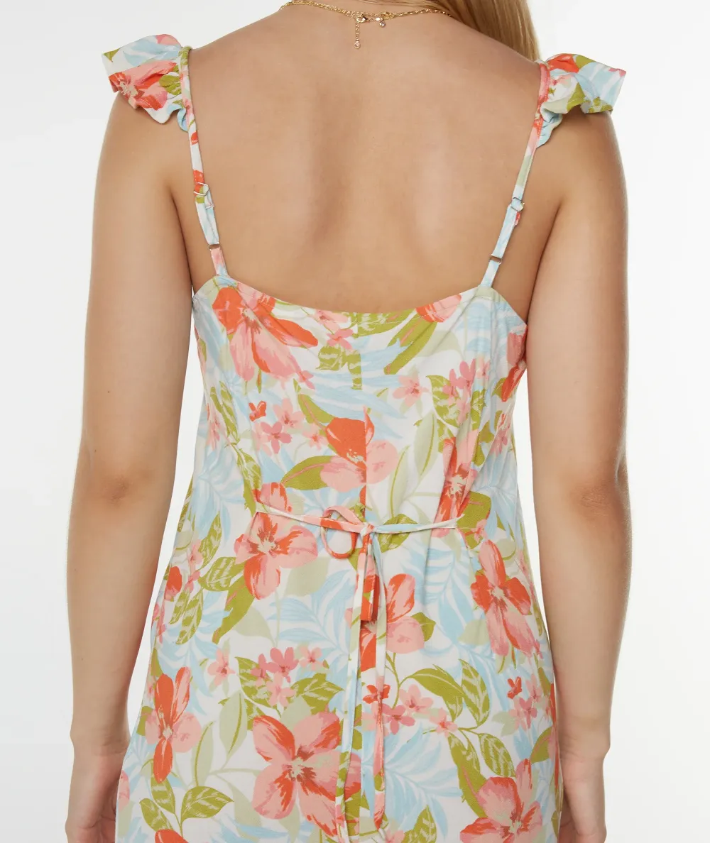 Floral Dreamy A-Line Skirt With Split Hem