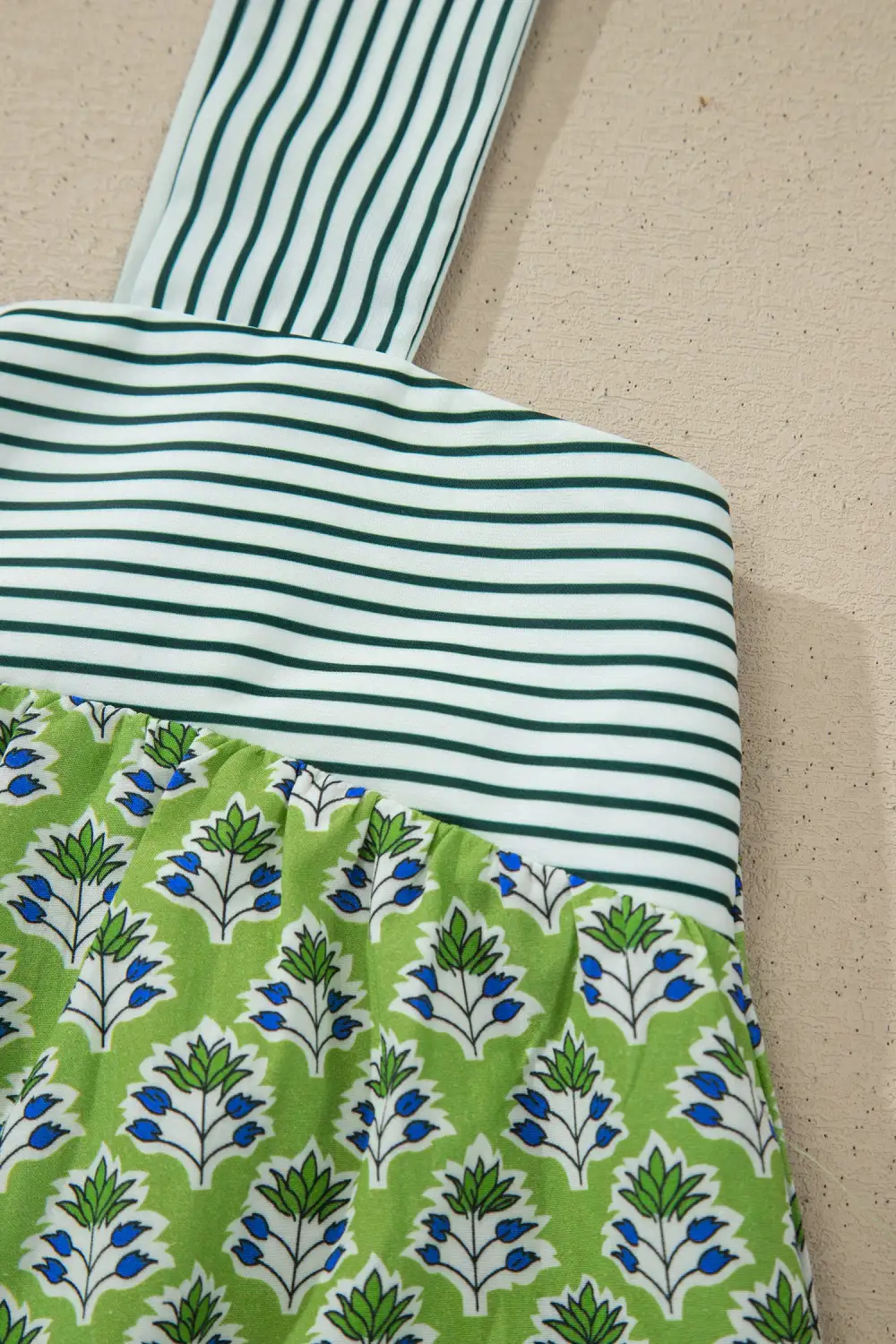 Refined Floral-Print Striped Tank Top