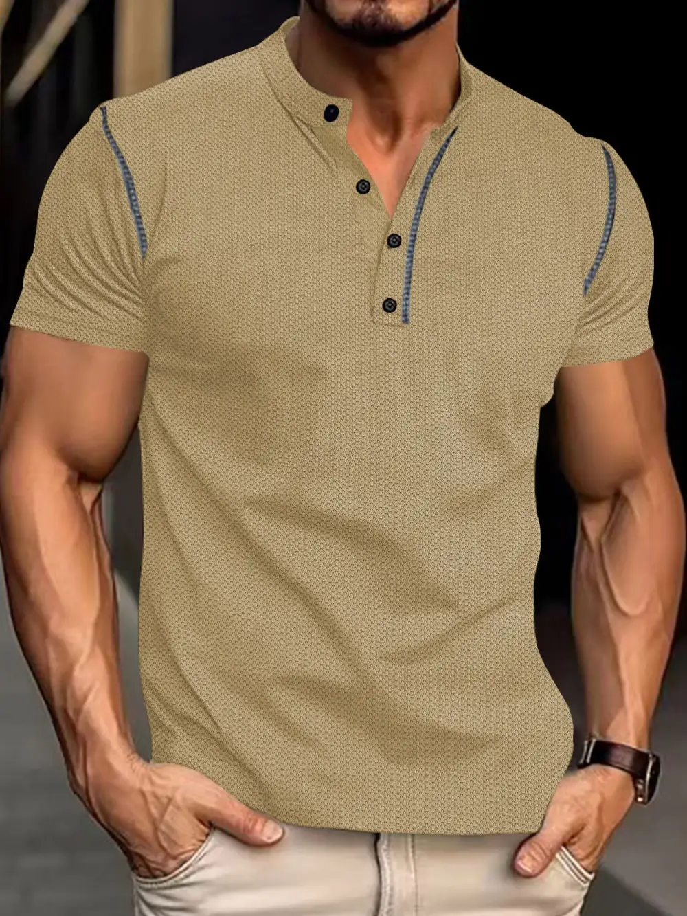 Stand Collar Polo Shirt