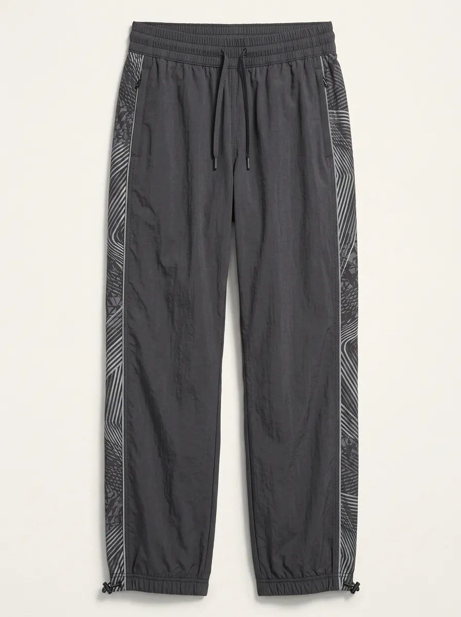 Women's Athletic Geometric Side-Striped Printed Joggers