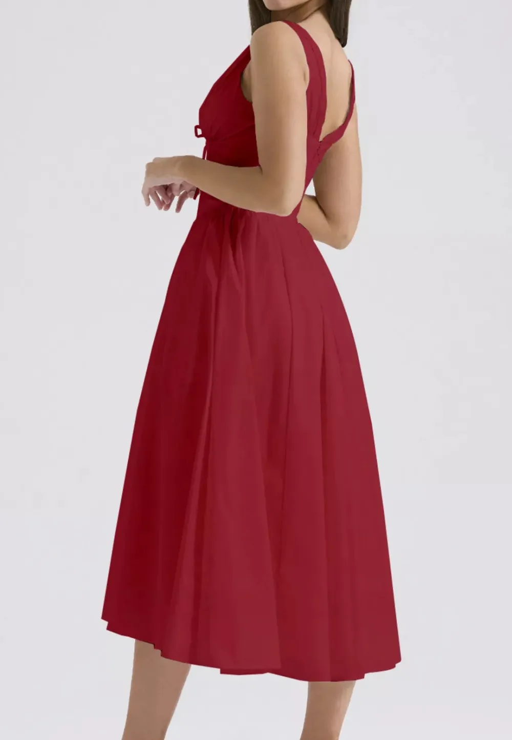 Midi V-Neck Sleeveless Midi Dress