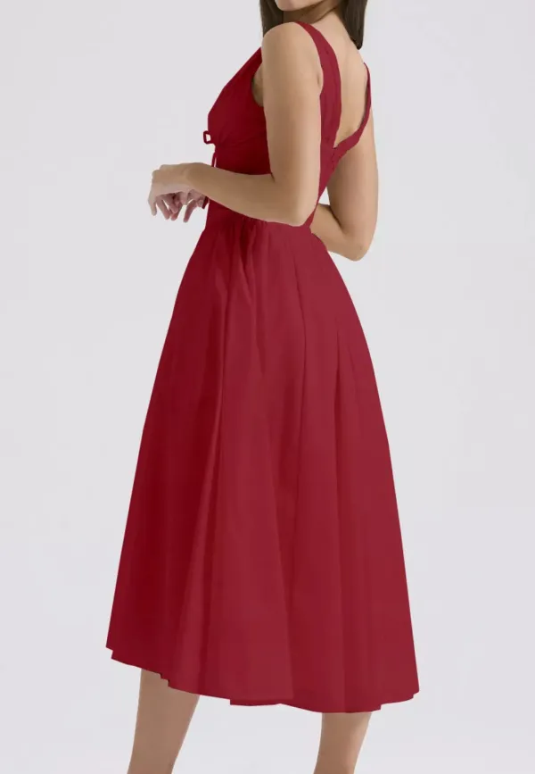 Midi V-Neck Sleeveless Midi Dress