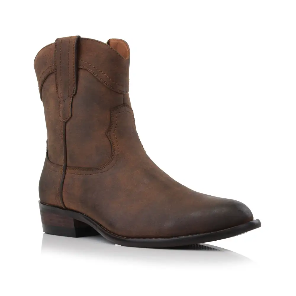 Faux-Suede Suede Faux-Leather Western Boots