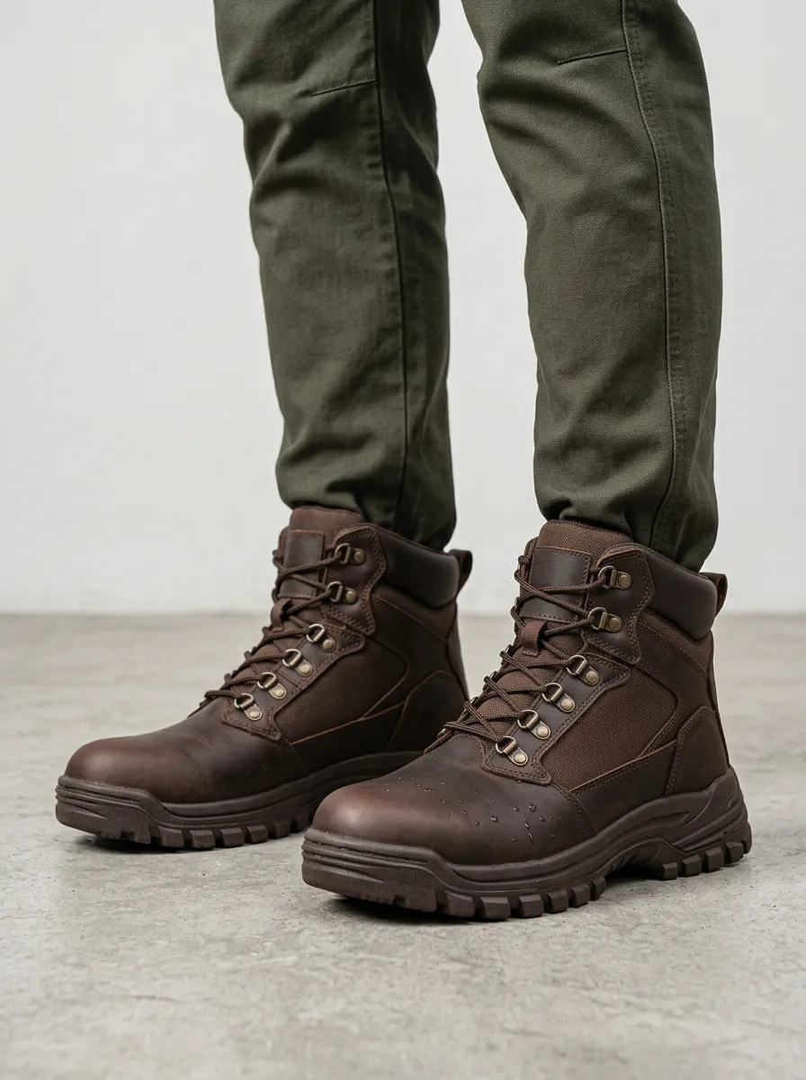 Men's Rugged Waterproof Tactical Graphic Detail Work Boots