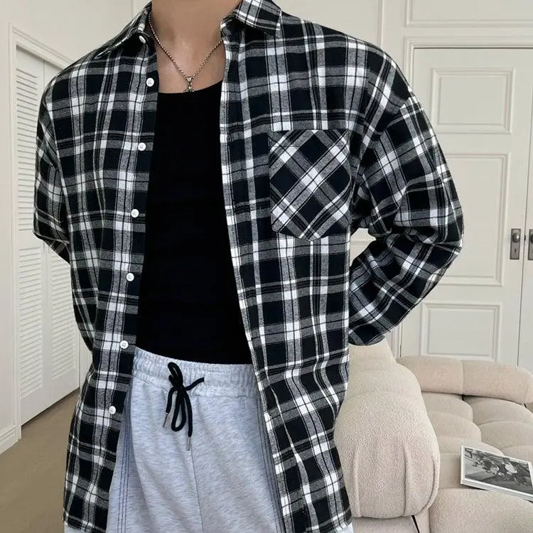 Buttoned Plaid Pattern Shirt