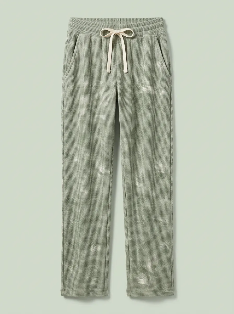 Women's Off-Duty Printed Jogger Fit Waffle Lounge Pants
