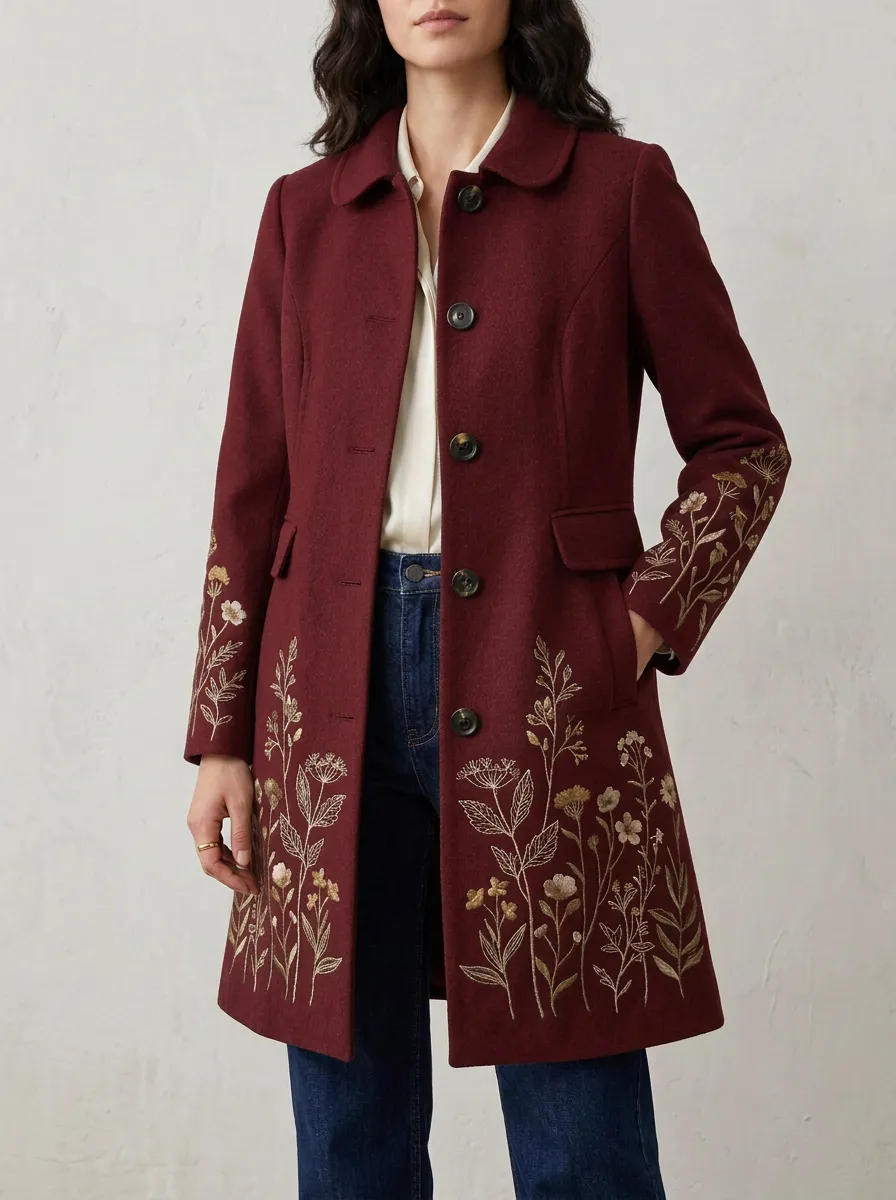 Women's Willow Floral Embroidered Coat