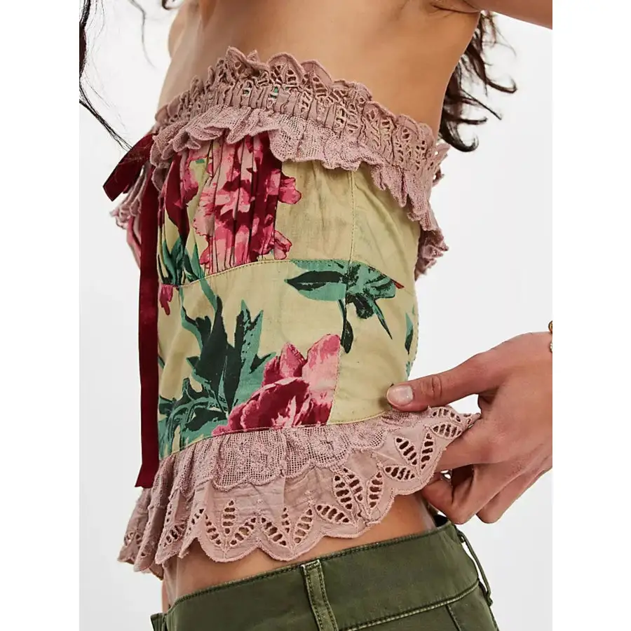 Lace Trim Tube Top