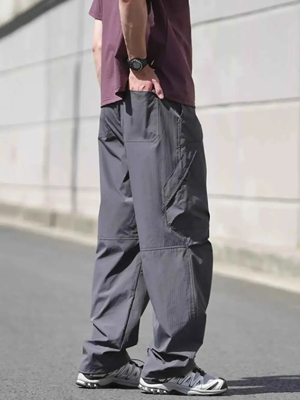 Casual Drawstring Wide Leg Pants