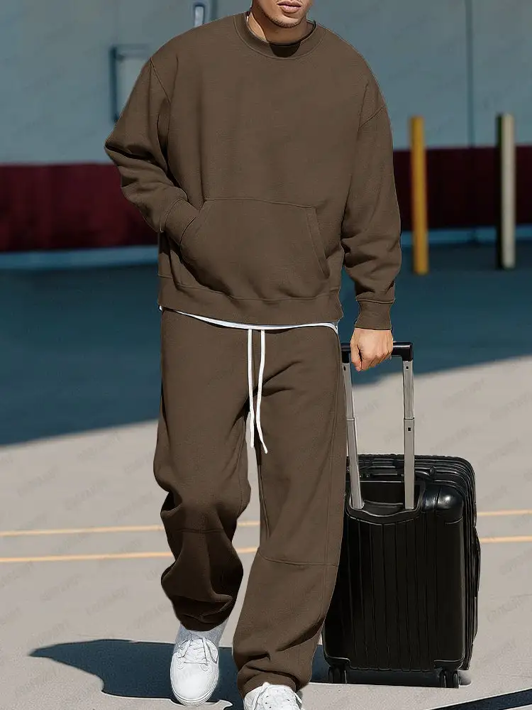 Cotton Blend Sweatshirt & Pants Set