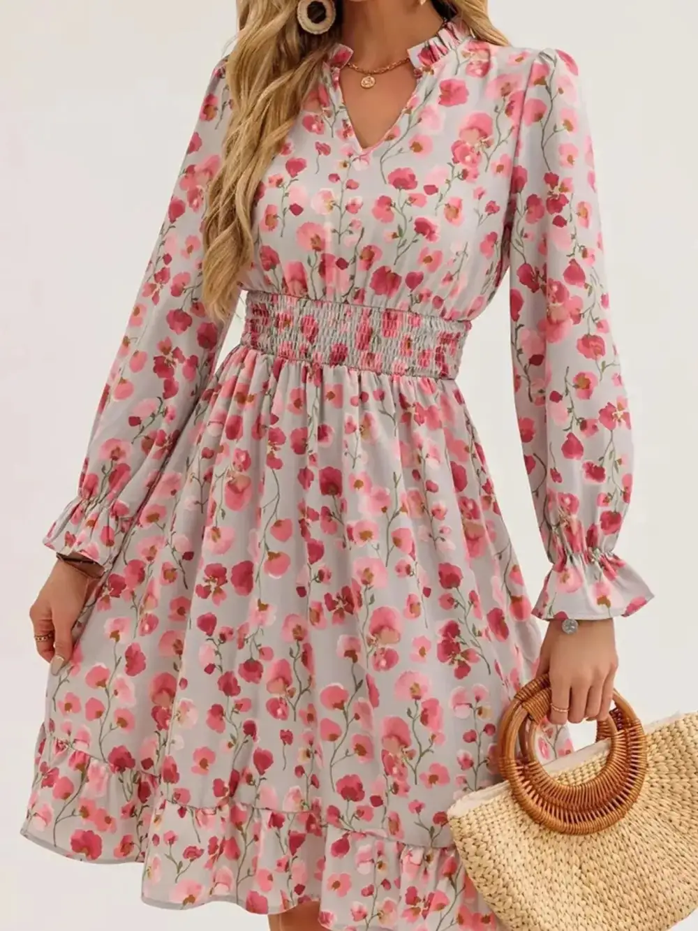 Clean Line Floral Dress