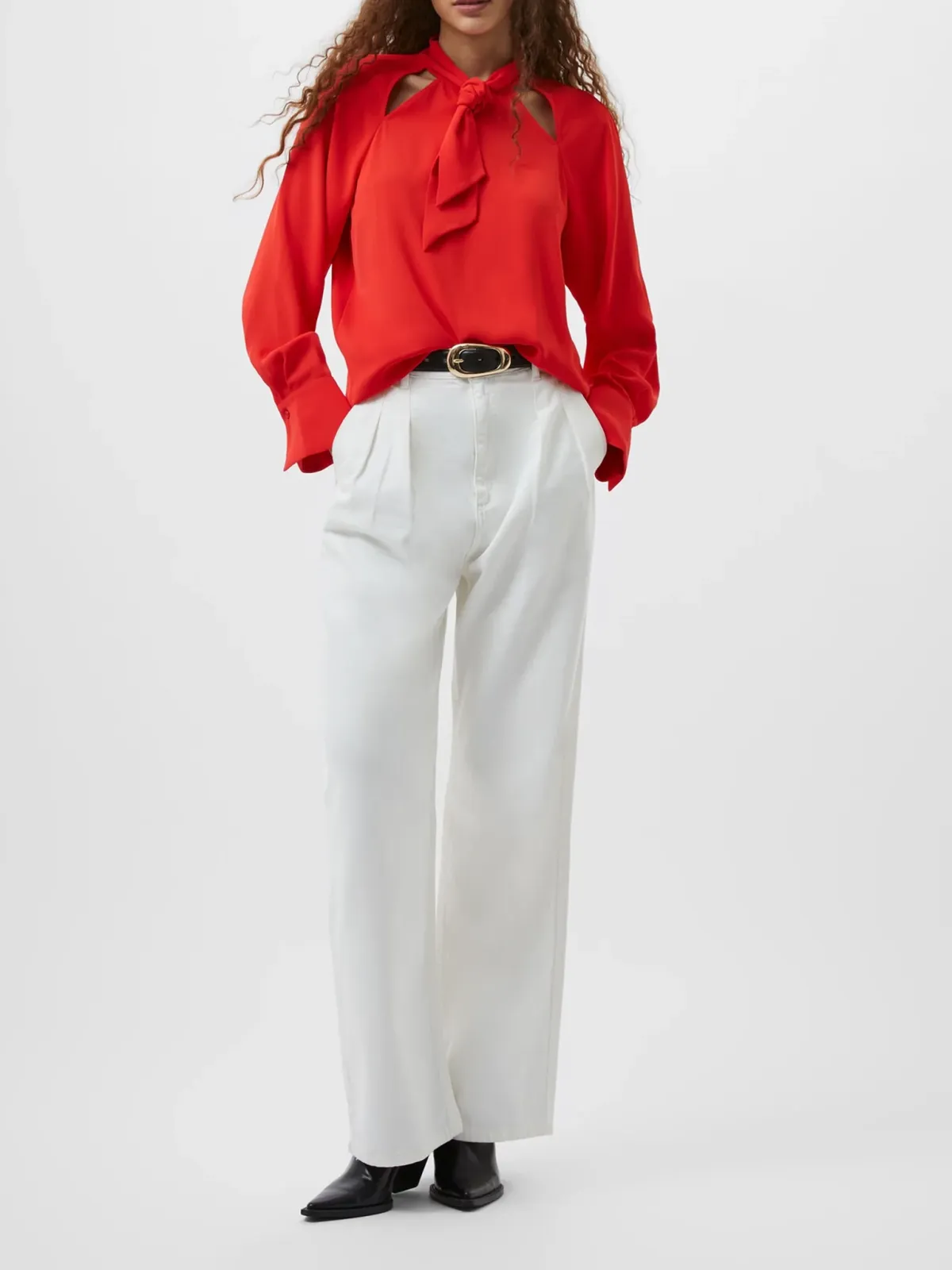 Soft Luxe Cutout Lace-Up Shirt