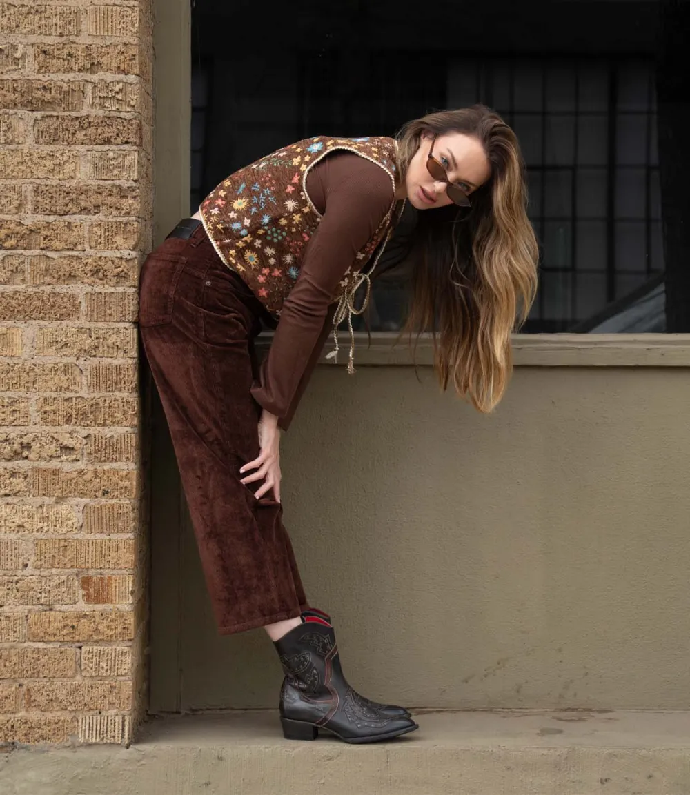Side-Zip Studded Western Boots