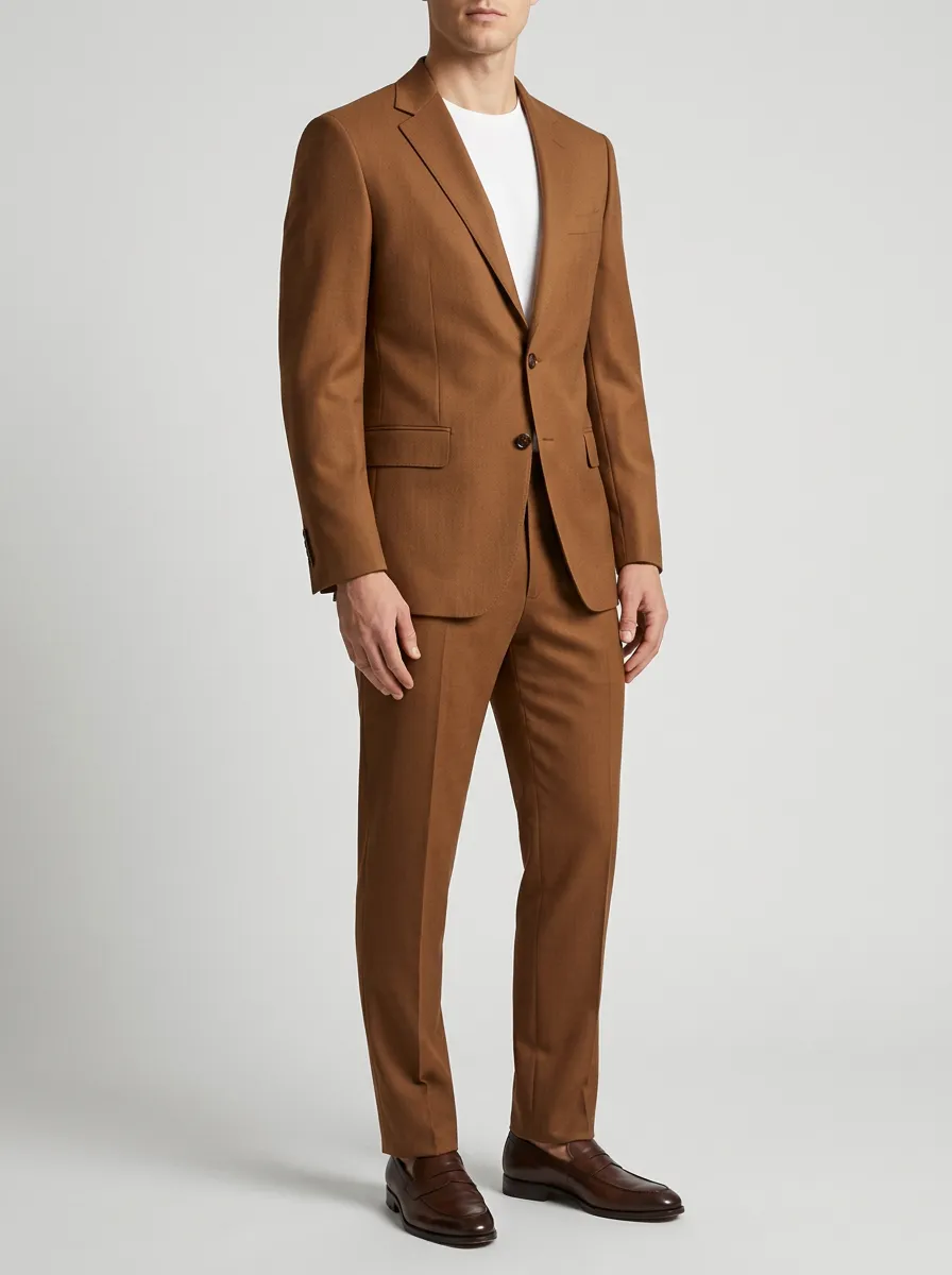 Men's Tobacco Two-Button Tailored Suit
