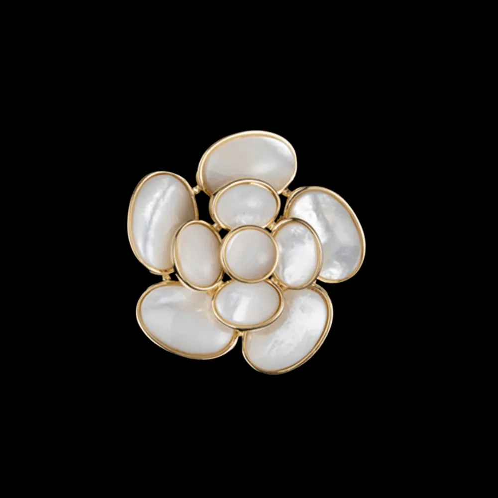Camellia Crystal Pearl Brooch