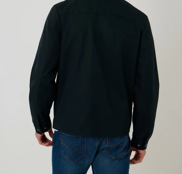 Men's Navy Water-Resistant Harrington Jacket