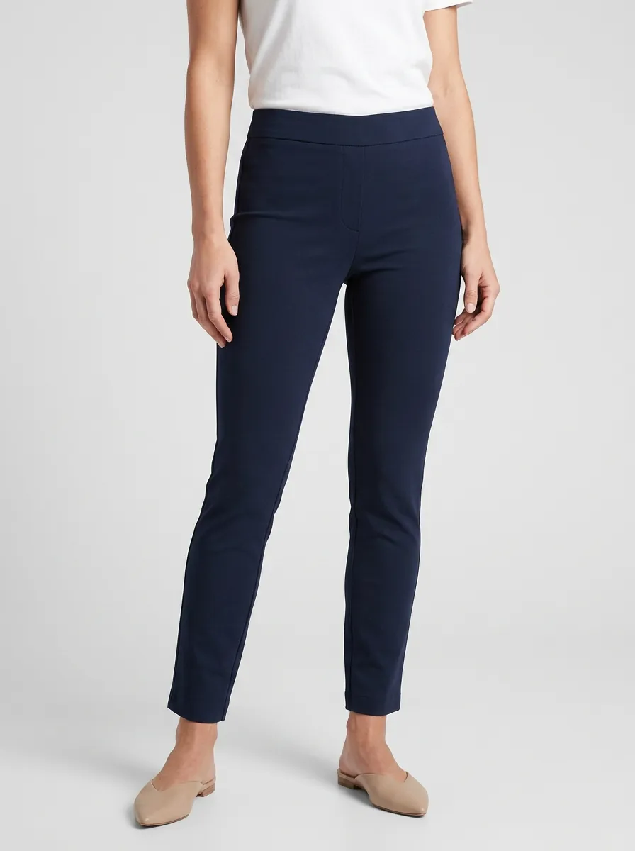Smart-Casual High-Stretch Mid-Rise Stretch Pants
