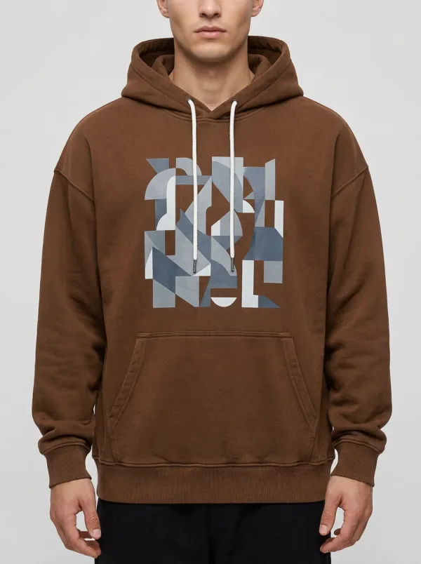 Men's Abstract Art Geometric Pattern Print Hoodie