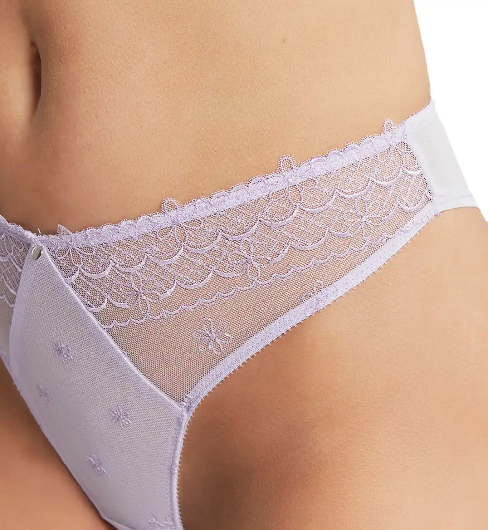 Mid-Rise Lace Brazilian Brief Panty
