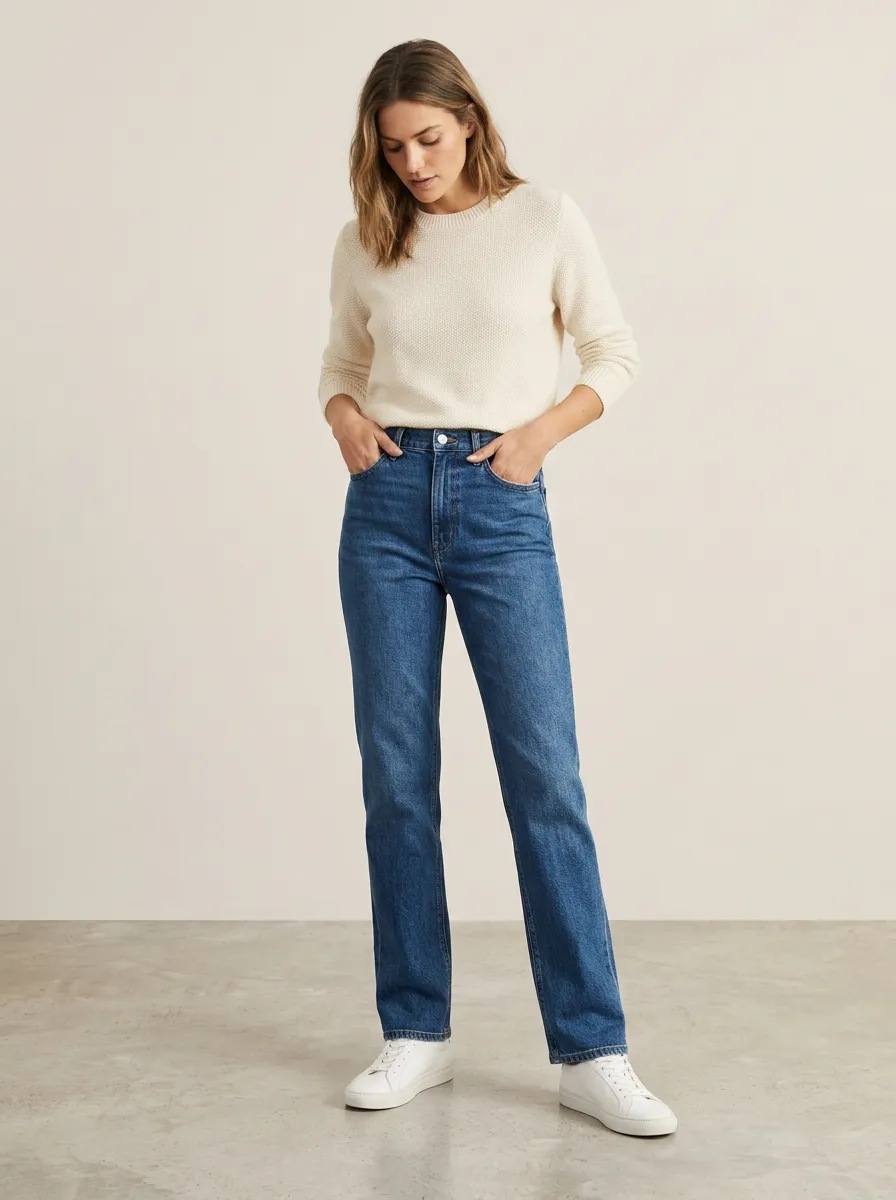 Cuffed Classic Relaxed Women's Straight-Leg Jeans